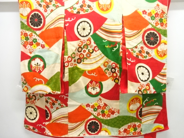 アンティーク　錦紗桐菊模様着物(長襦袢付き)